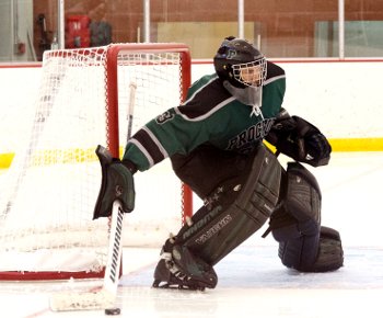 6'4" Harvard recruit Merrick Madsen was playing AA hockey for the California Heat before arriving at Proctor Academy last season. 