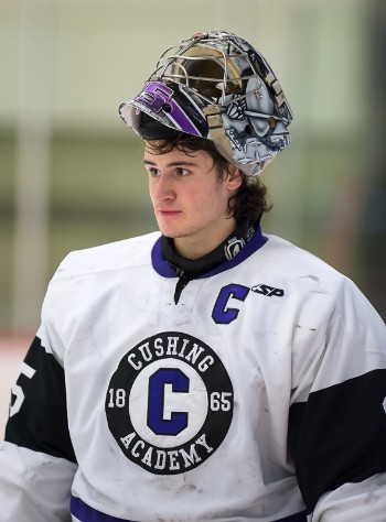 Cushing Sr. G Joey Daccord takes a breather.