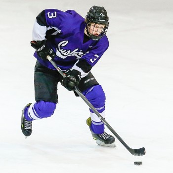 Junior Matt Dillon, looking up-ice, leads all Cushing defensemen in scoring.