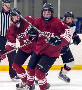 Going into their final two games, Groton '99-born forward Chris Brown leads all prep freshmen in scoring (11-21-32 in 22 gp).