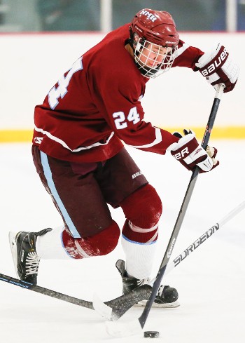 NMH Senior F Ben Freeman, at 6'4",  is a handful for opposing defensemen.