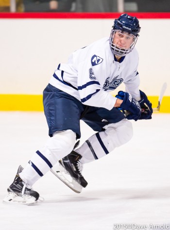 Nobles senior Miles Wood in his first game back from the WJC, vs. St. Seb's on Wednesday.