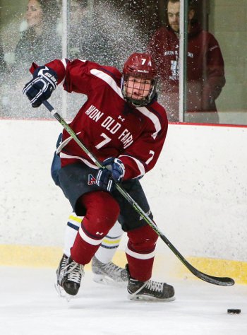 Avon senior D Mac Wiseman in action during host Avon's 7-3 win over Choate Saturday night.