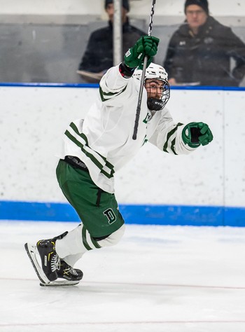 Deerfield Sr. F Tomas Zourikian (1g,2a) figured in all three of the Big Green's goals in a 3-2 OT win over KUA Saturday. 