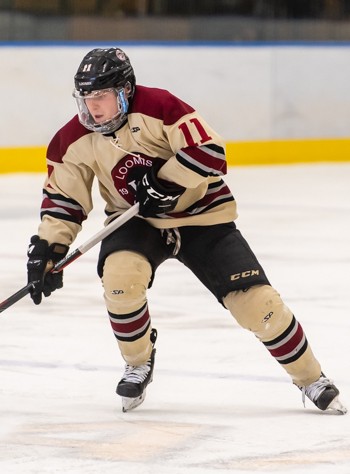 Loomis captain Cody Hoban scored the only goal that mattered  (the 2nd was an empty-netter) in the Pelicans 2-0 win over Cushing in the Large School C