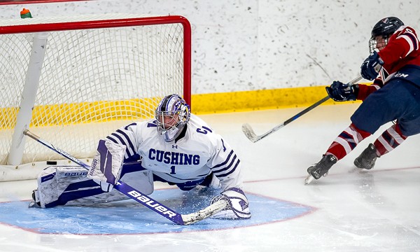 Junior G Maxsim Corovic and his Cushing teammates will host the Watkins Tournament starting Friday. Also on tap for this weekend: GameSheet Prep Cup/N